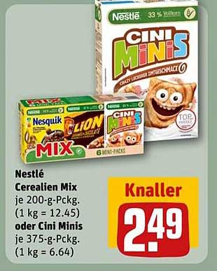 Nestlé Cerealien Mix oder Cini Minis – Ideal für Knusperfreunde!