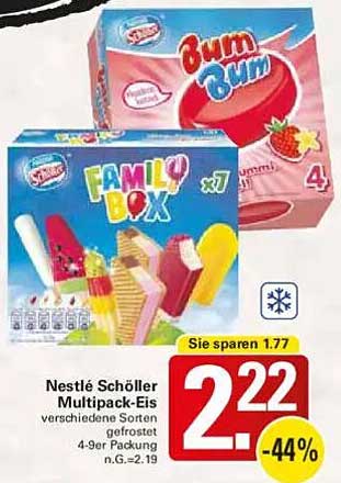 Nestlé Schöller Multipack-Eis - Verschiedene Sorten gefrostet
