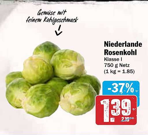 Niederlande Rosenkohl Klasse I 750 g Netz