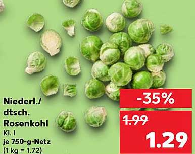 Niederländischer / deutscher Rosenkohl Kl. I je 750-g-Netz