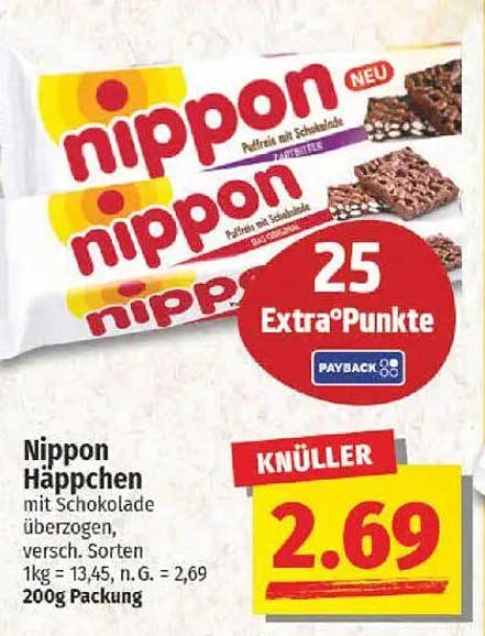 Nippon Häppchen mit Schokolade - 200g Packung