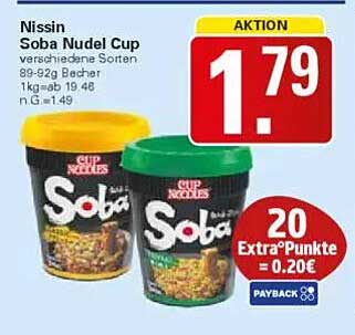 Nissin Soba Nudel Cup verschiedene Sorten