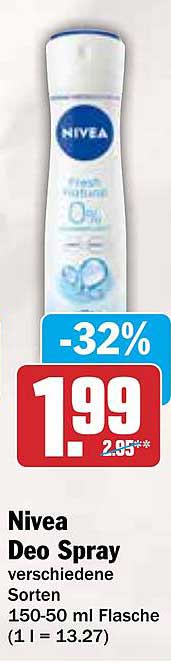 Nivea Deo Spray verschiedene Sorten 150-50 ml Flasche
