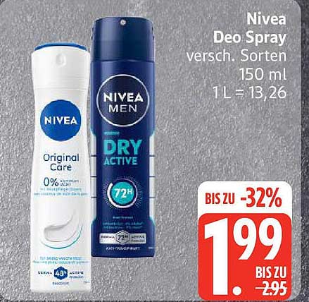 Nivea Deo Spray - verschiedene Sorten 150 ml