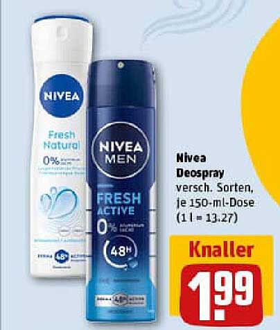 Nivea Deospray versch. Sorten, je 150-ml-Dose