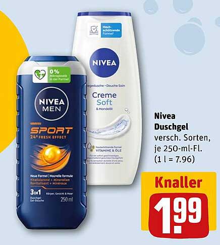 Nivea Duschgel verschiedene Sorten, je 250-ml-Fl.