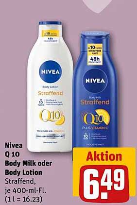 Nivea Q 10 Body Milk oder Body Lotion Straffend, je 400-ml-Fl.