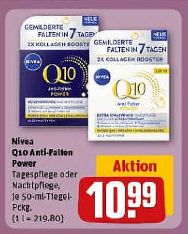 Nivea Q10 Anti-Falten Power Tagespflege oder Nachtpflege, je 50-ml-Tiegel-Pckg.