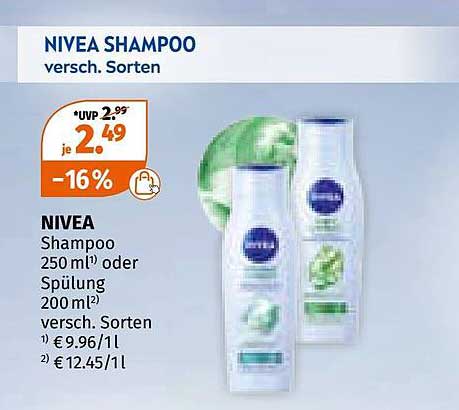 NIVEA Shampoo 250 ml oder Spülung 200 ml - Verschiedene Sorten