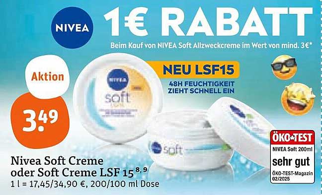 Nivea Soft Creme oder Soft Creme LSF 15