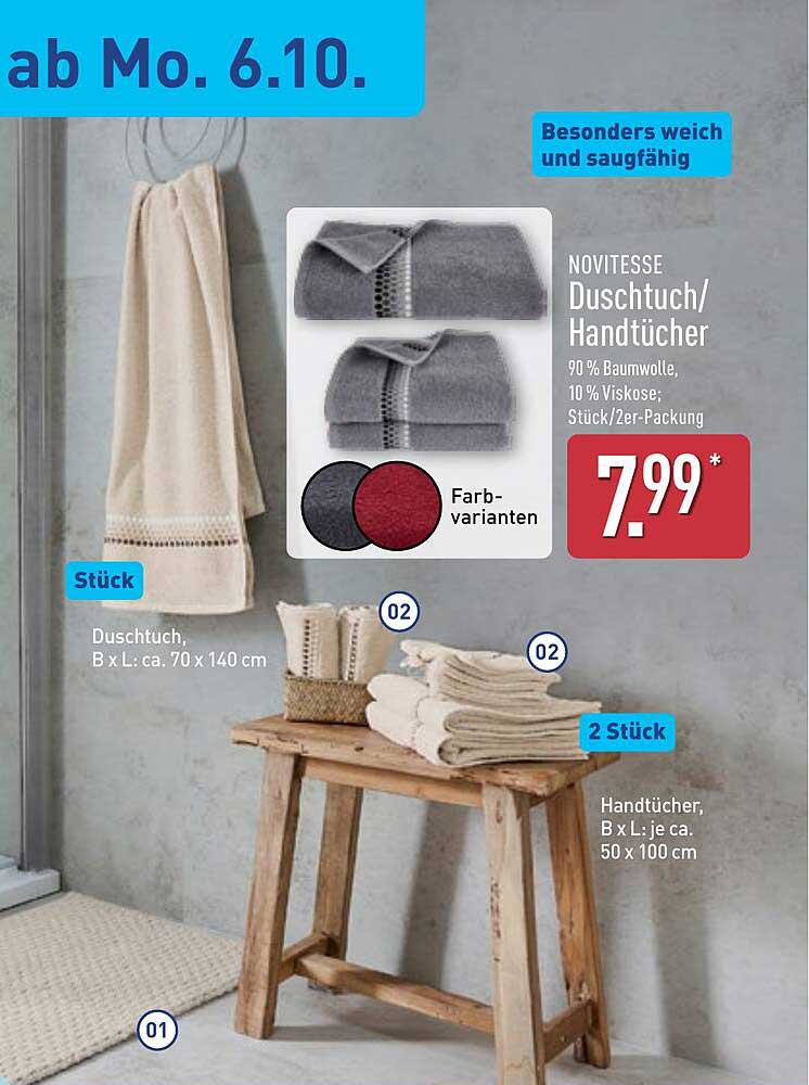 NOVITESSE Dusch- und Handtücher 2er-Pack
