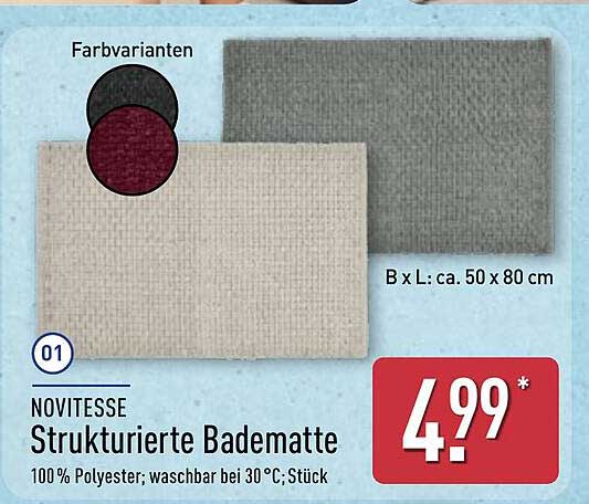 NOVITESSE Strukturierte Badematte