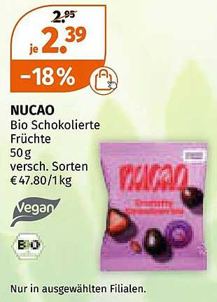 NUCAO Bio Schokolierte Früchte 50 g