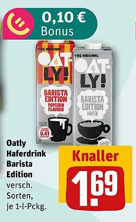 Oatly Haferdrink Barista Edition - Verschiedene Sorten, je 1-l-Pckg.