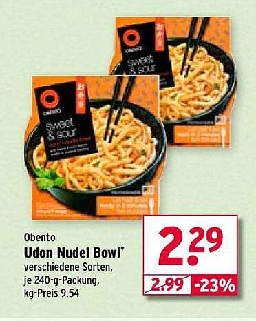 Obento Udon Nudel Bowl, verschiedene Sorten, je 240-g-Packung
