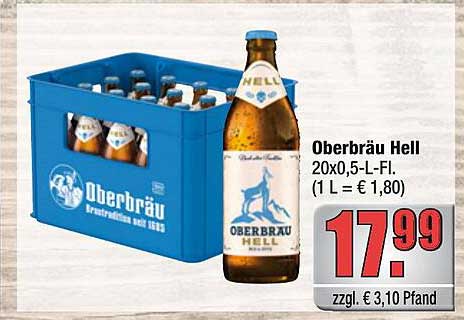 Oberbräu Hell 20x0,5-Liter-Flaggenflasche