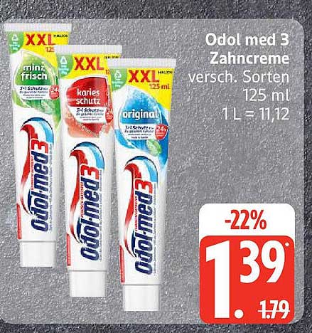 Odol med 3 Zahnpasta verschiedene Sorten 125 ml