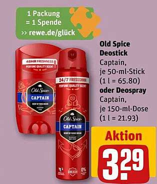 Old Spice Deostick Captain oder Deospray Captain