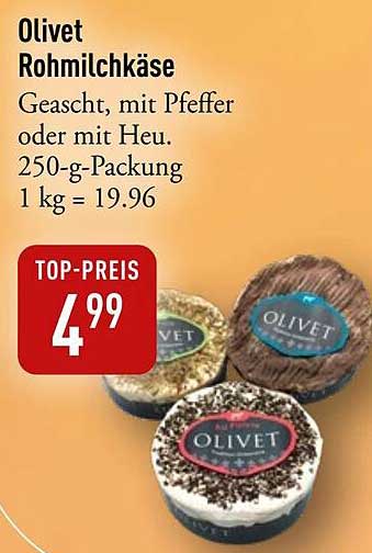 Olivet Rohmilchkäse - Geschnetzelte Köstlichkeiten mit Pfeffer oder Heu