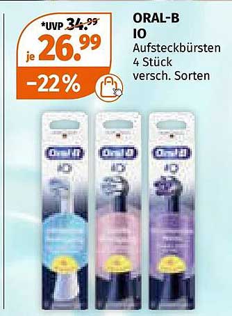 ORAL-B IO Aufsteckbürsten 4 Stück verschiedene Sorten