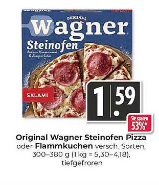 Original Wagner Steinofen Pizza oder Flammkuchen, versch. Sorten, 300–380 g, tiefgefroren