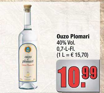 Ouzo Plomari 40% Vol. – 0,7 L Flasche