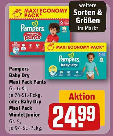 Pampers Baby Dry Maxi Pack Pants & Maxi Pack Windel Junior