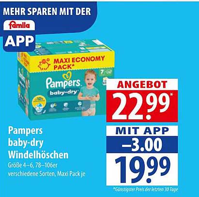 Pampers baby-dry Windelhöschen, Größe 4-6, 78-106er, Maxi Pack