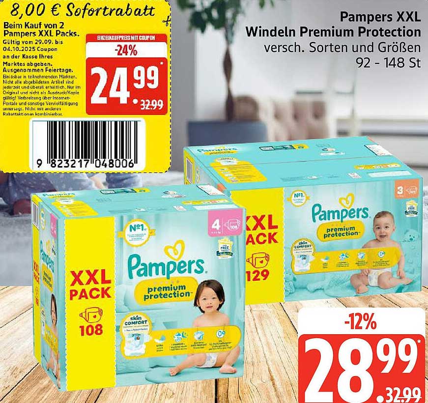 Pampers XXL Windeln Premium Protection - verschiedene Sorten und Größen