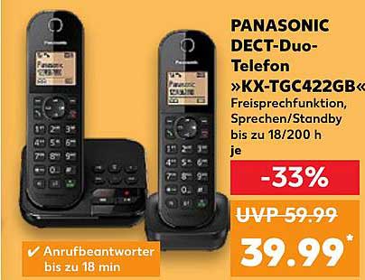 PANASONIC DECT-Duo-Telefon »KX-TGC422GB«