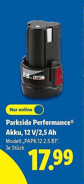 Parkside Performance® Akku, 12 V/2,5 Ah
