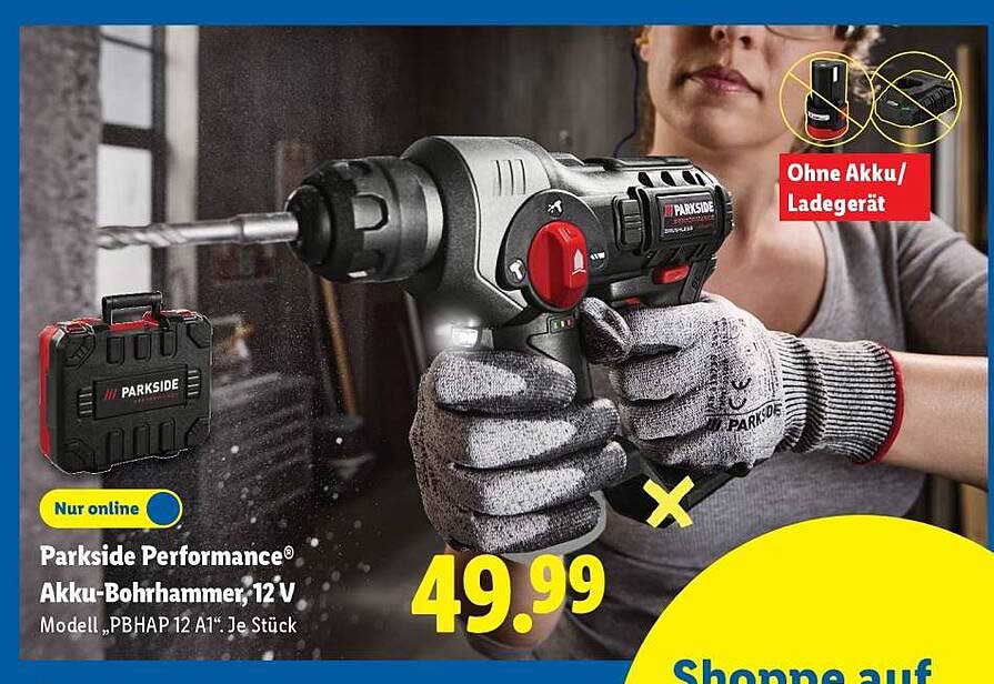 Parkside Performance® Akku-Bohrhammer, 12 V Modell „PBHAP 12 A1“, Je Stück