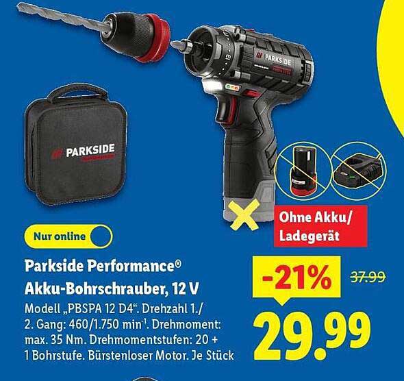 Parkside Performance® Akku-Bohrschrauber, 12 V