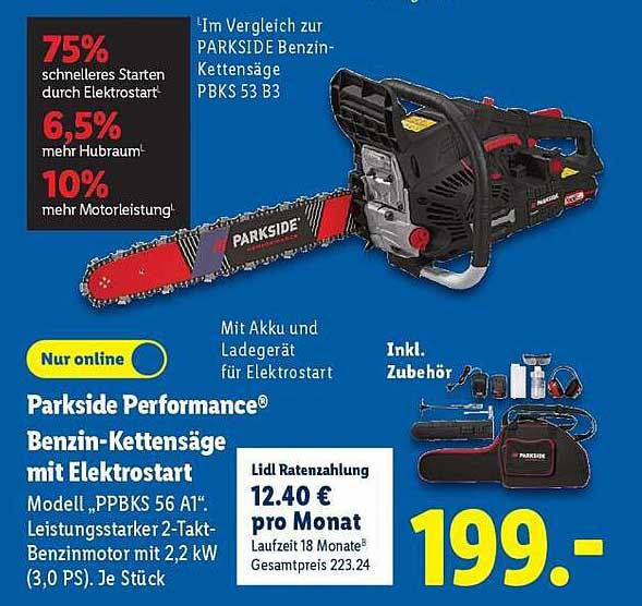 Parkside Performance® Benzin-Kettensäge mit Elektrostart