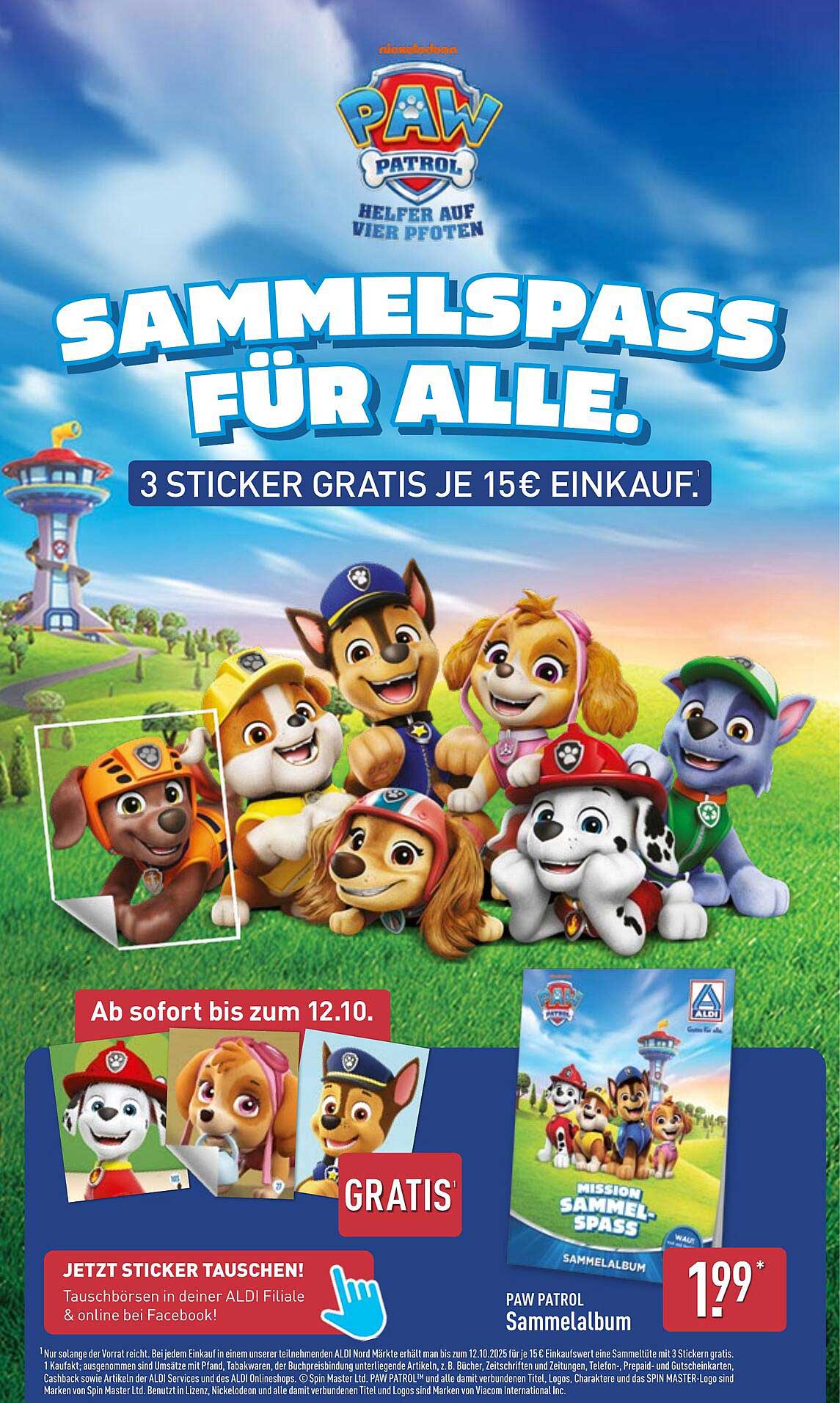 Paw Patrol Sammelalbum mit Gratis Stickern für alle Fans