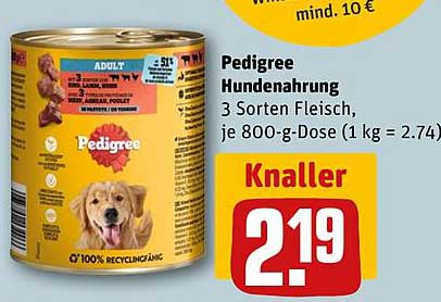 Pedigree Hundenahrung - 3 Sorten Fleisch, je 800-g-Dose