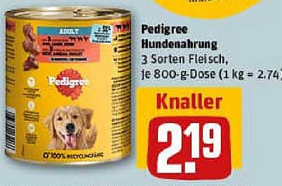 Pedigree Hundenahrung - 3 Sorten Fleisch, je 800-g-Dose