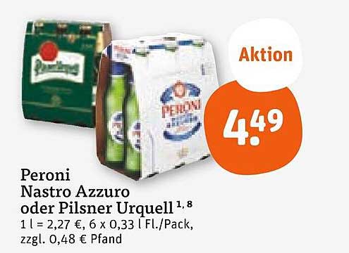 Peroni Nastro Azzurro oder Pilsner Urquell 6er Pack
