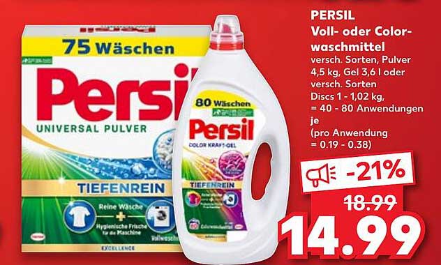 PERSIL Voll- oder Colorwaschmittel 4,5 kg oder Gel 3,6 l