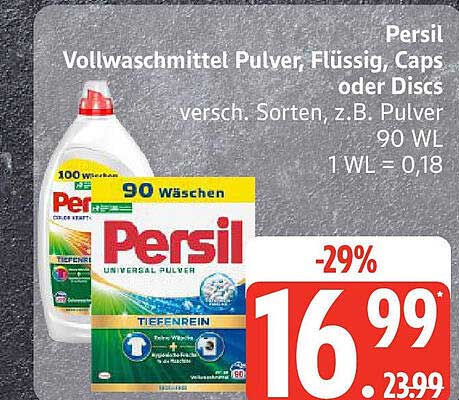 Persil Vollwaschmittel Pulver, Flüssig, Caps oder Discs, 90 Wäschen