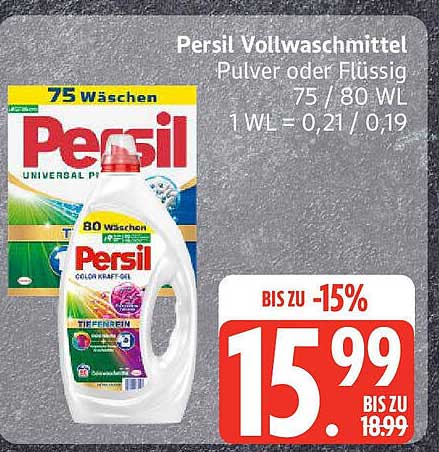 Persil Vollwaschmittel Pulver oder Flüssig 75 / 80 WL