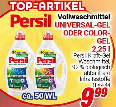 Persil Vollwaschmittel Universal-Gel oder Color-Gel – 50 Waschgänge