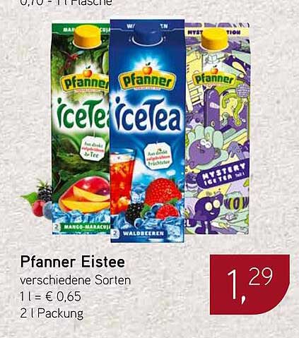 Pfanner Eistee – verschiedene Sorten