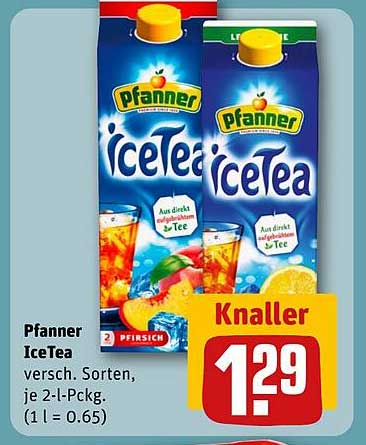 Pfanner IceTea, verschiedene Sorten, je 2-L-Packung