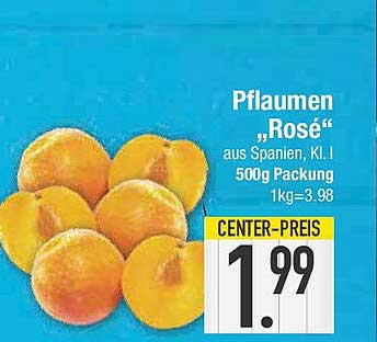 Pflaumen „Rosé“ aus Spanien, Kl. I - 500g Packung