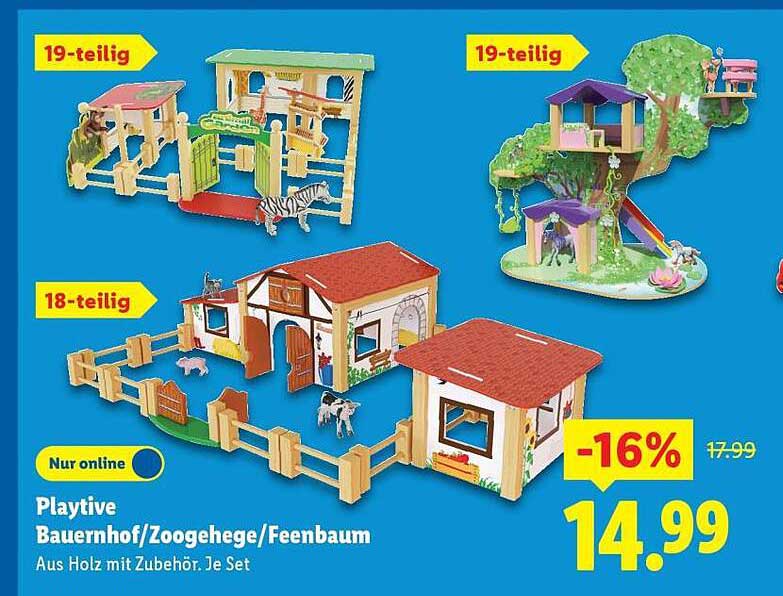Playtive Bauernhof/Zoo-Gehege/Feenbaum - Je Set