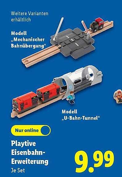 Playtive Eisenbahn-Erweiterung - Mechanischer Bahnübergang und U-Bahn-Tunnel