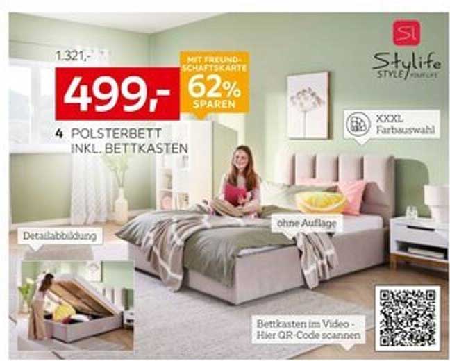 Polsterbett inkl. Bettkasten