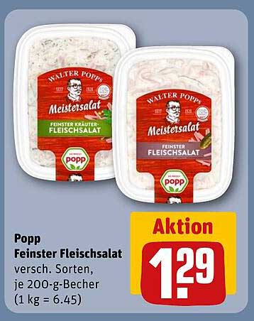 Popp Feinster Fleischsalat, 200-g-Becher