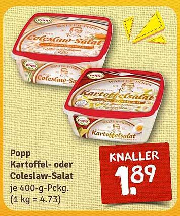 Popp Kartoffel- oder Coleslaw-Salat je 400-g-Pckg.